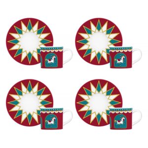 Bialetti set de 4 tasses avec soucoupes Winter Wonderland