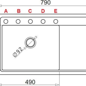 PYRAMIS CAMEA (79x50) 1B 1D L évier en granit 070168401 volcano