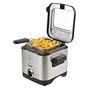 Mesko Home MS 4910 friteuse Unique 1,5 L Autonome 900 W Noir, Acier satin