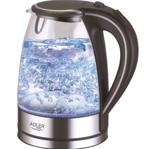 Adler AD 1225 bouilloire 1,7 L Noir, Acier inoxydable, Transparent 2200 W