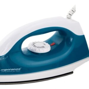 Esperanza TRAVEL IRON SMOOTHER Fer à repasse à sec Semelle anti-adhérente 1200 W Bleu, Blanc