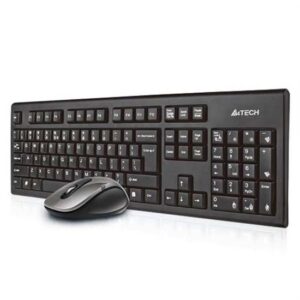 A4Tech 7100N desktop clavier Souris incluse RF sans fil QWERTY Anglais Noir