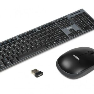 iBox IKMS606W clavier RF Wireless Anglais Noir