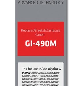 Activejet Encre AC-G490M (remplacement de Canon GI-490M ; Supreme ; 70 ml ; rouge)